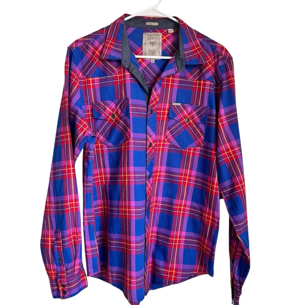 Guess Slim Fit Plaid Button-down Shirt